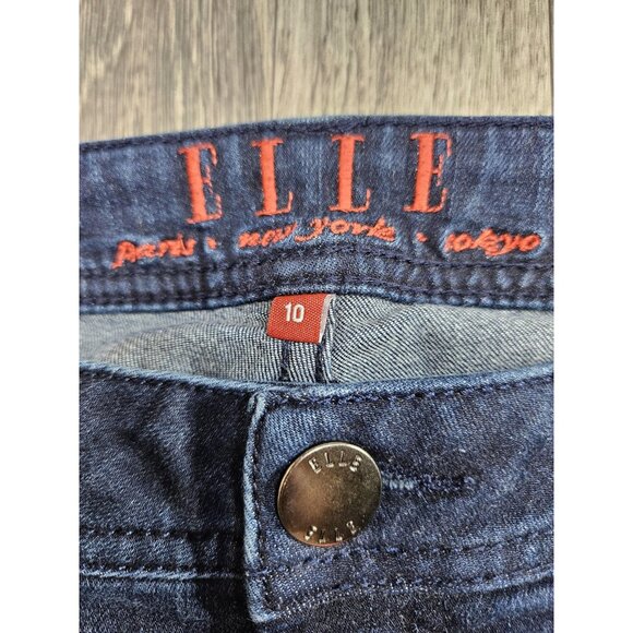 (3/$35) ELLE Jeans Denim Womens 10 Blue Dark Wash Stretch Skinny Mid Rise - Picture 4 of 11